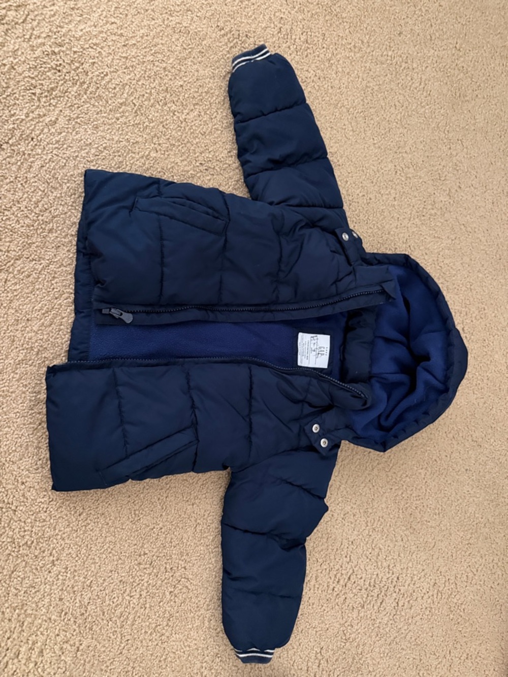 GAP Toddler Navy Hooded Puffer Jacket